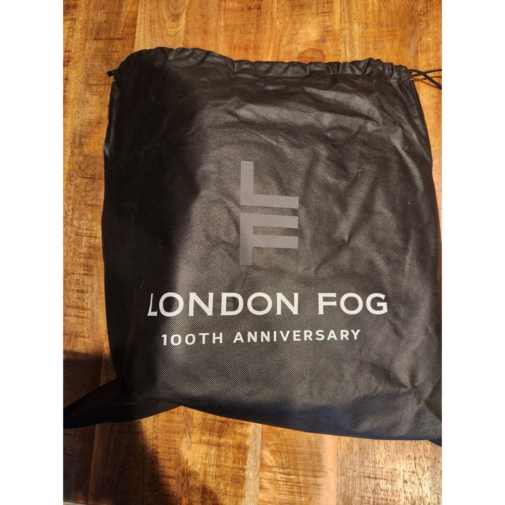 London Fog Kylar Woven Tote Bag Black Faux Leather 100th Anniversary
